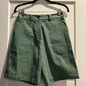 FRNCH Green Striped Shorts